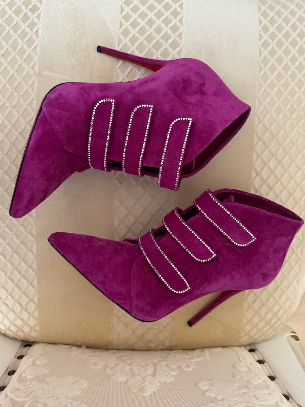 Christian louboutin pink magenta boots
